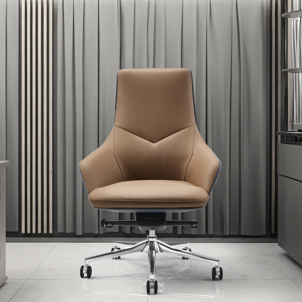 Modern Leather Mid Back Ergonomic Executive Office Task Chair 4