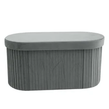 New Arrival Ottoman Folding Storage Bench Ottoman Fabric Stools for Living