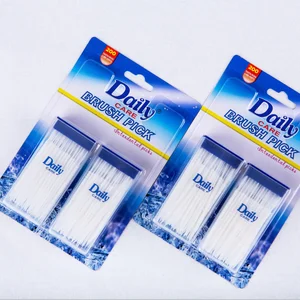 Daily Care Cheap Blister Card 2 Boxes Food Grade Plastic Toothpick  100pcs*2