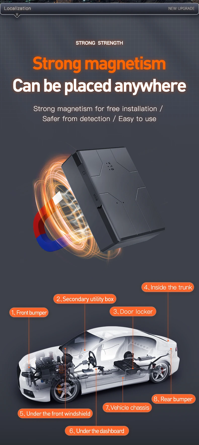 Q16 4G GPS Tracker 10000mAh Long Battery Life Magnetic Wifi 10 Meters ...