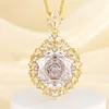 Pendentif en or blanc et diamants avec chaîne Chopin