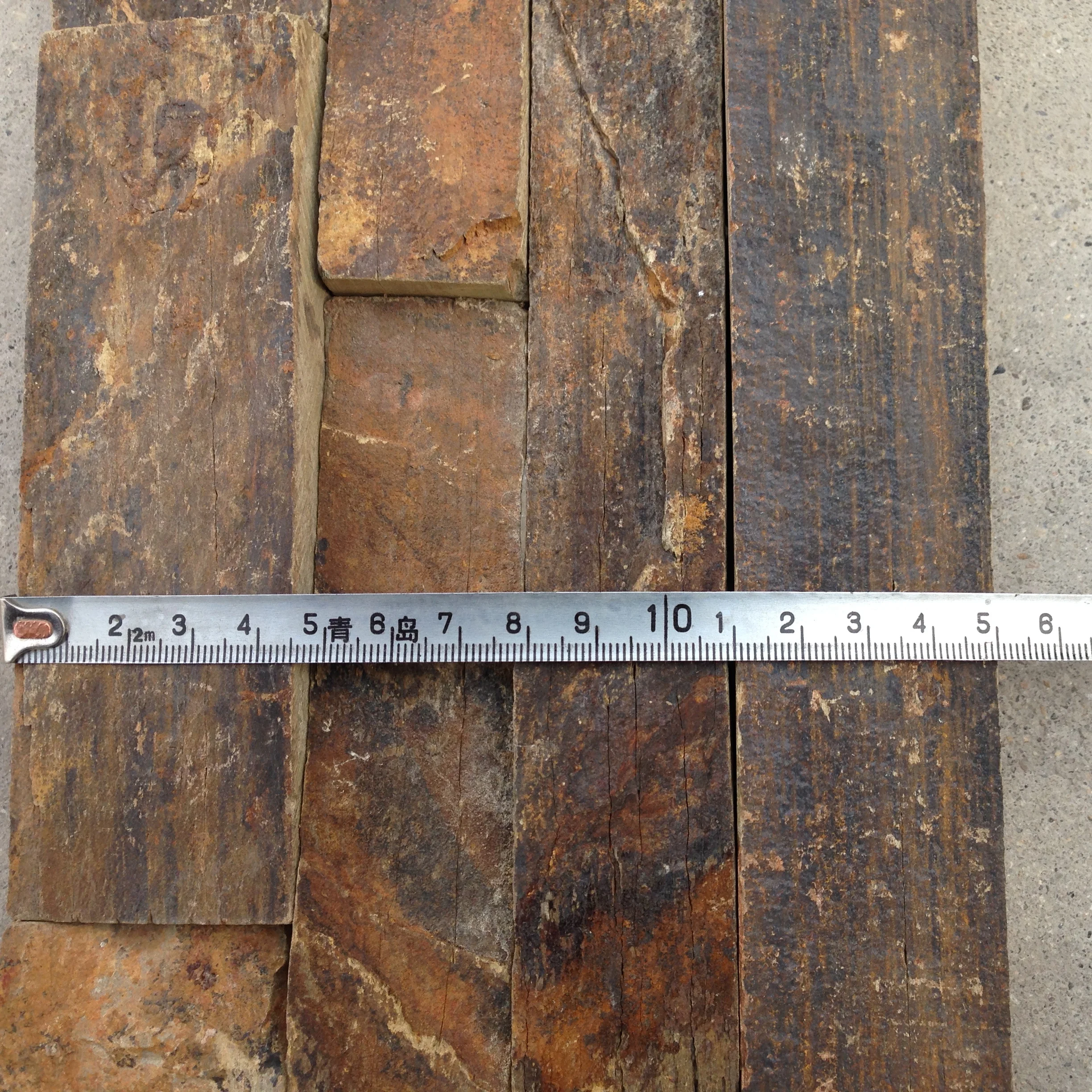 Rusty Quartz Nature Culture Stone for Home Decoration Stacked Slate Z Shape Wall Cladding for Wall Panel