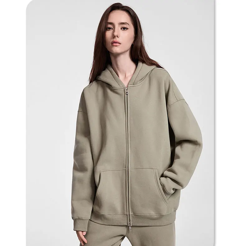 AU Custom Women's Hooded Cardigan Zip-up Long Sleeve Sweatshirt Loose Fit Breathable Fashion Hoodie for Winter