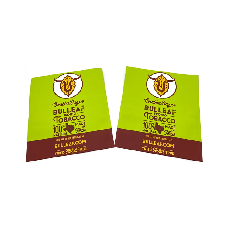 Cheap Customized Vertical Plastic Fronto Leaf Wrapper Zipper Pouch Crushed Grabba Package Coated Paper Carton