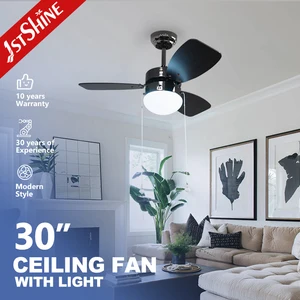 1stshine LED Ceiling Fan OEM Color Reversible Blades 30 Inches Pull Chain Ceiling Fan with Light