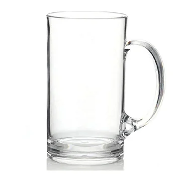 Dishwasher Safe Clear Durable Drinking Glass Custom Plastic 20 Ounce Beer Mugs with Handle for Craft Brews