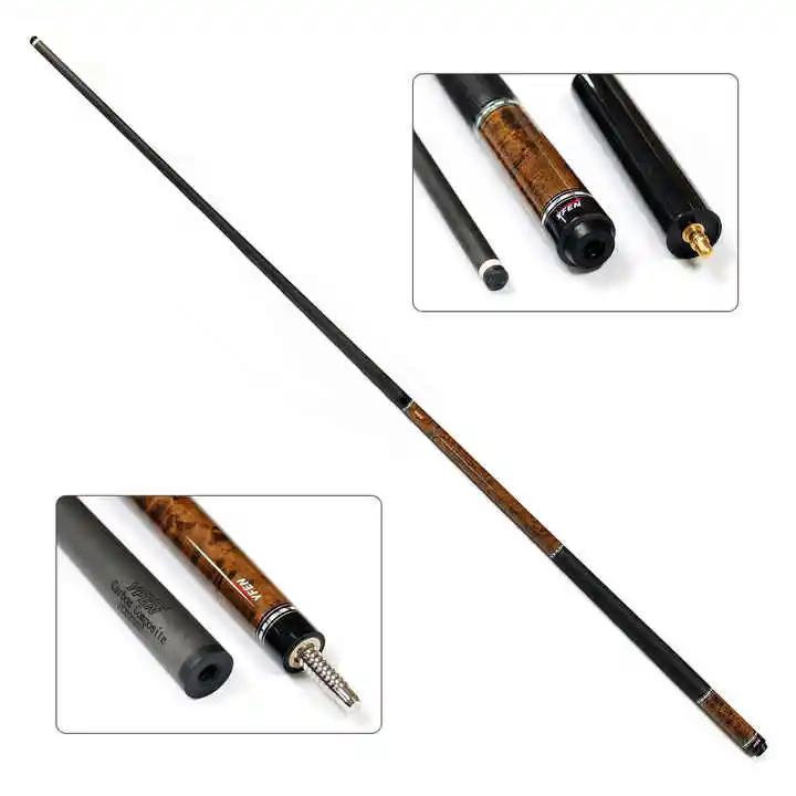 Yfen Carbon Fiber M8 Pool Cue - 12.5mm Tip & Leather Grip