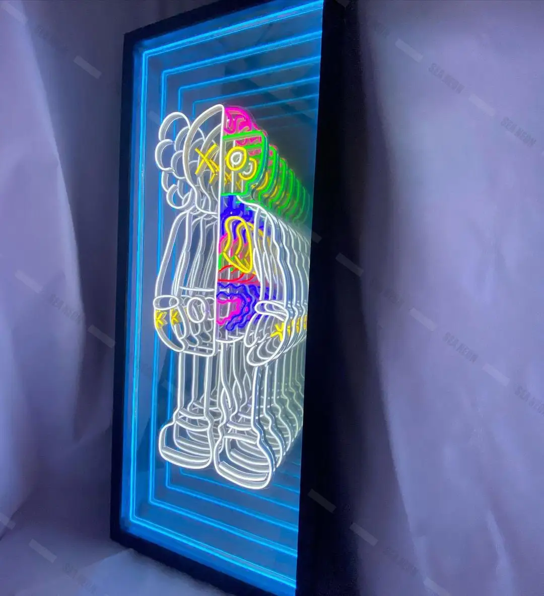 product multicolor thousand layer 3d magic infinite mirror 3d custom led neon sign luminous letters-12