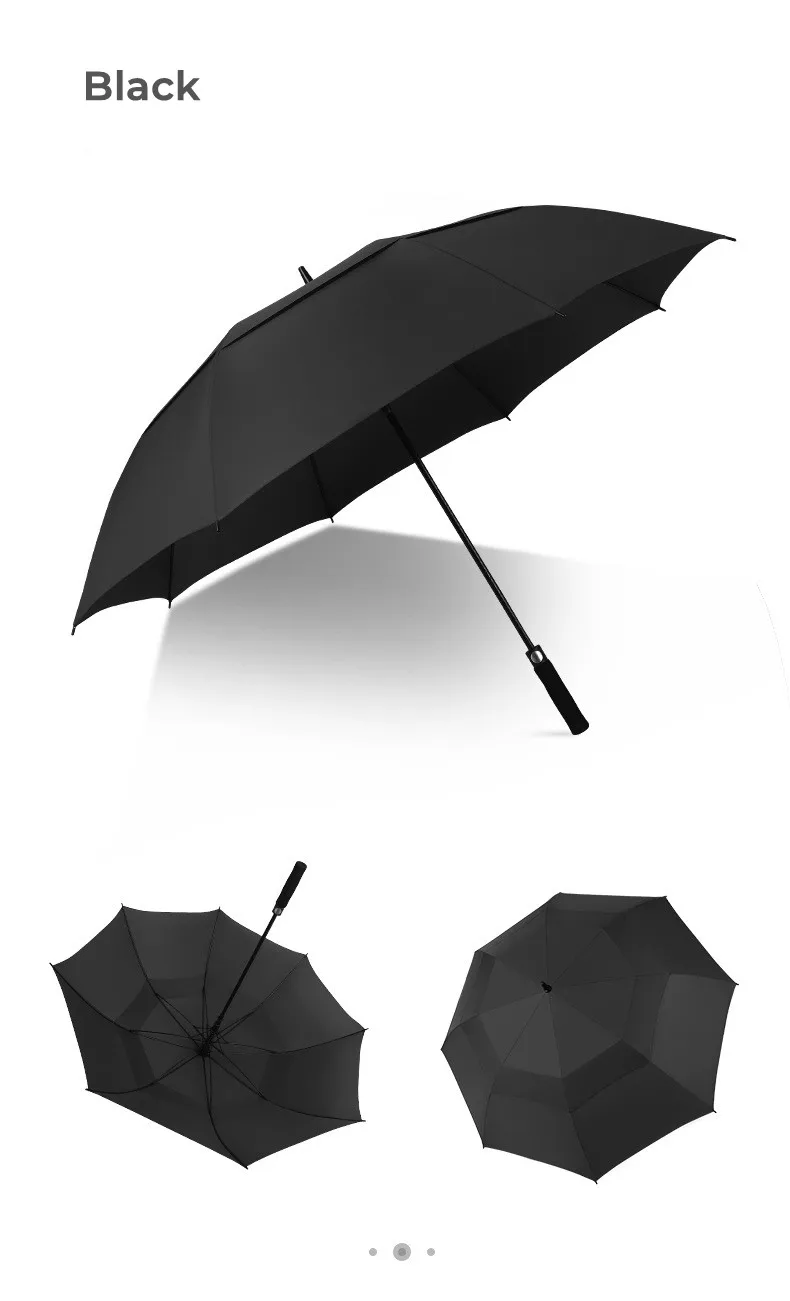 30inch Golf Umbrella Wholesale Custom Logo Large Double Canopy Vented Windproof Umbrella