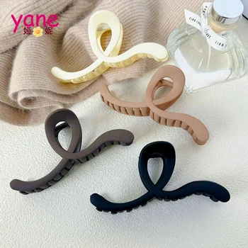 11CM Wave Hair Claw Matte Black Shark Hair Clips For Women Hair Accessories