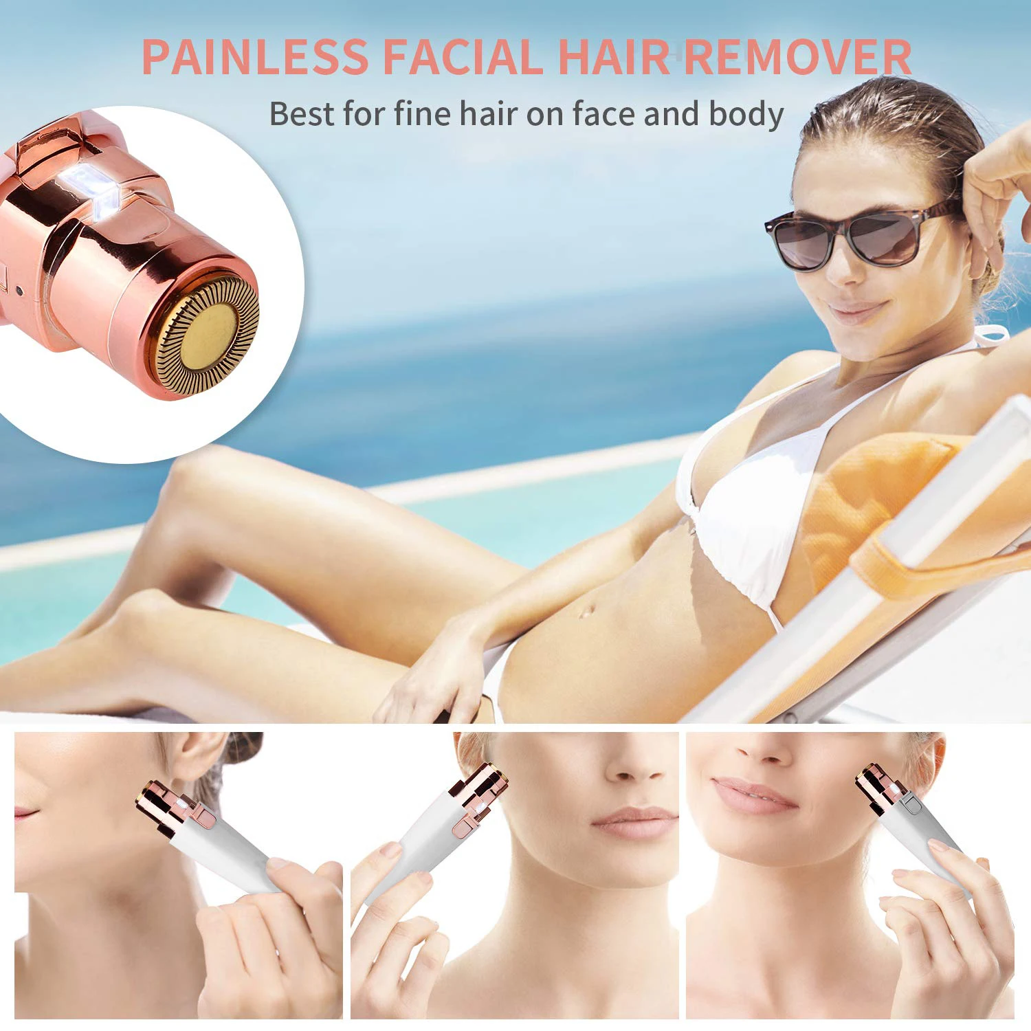 Портативный Перезаряжаемый металлический триммер с двойной головкой, Электрический мини-триммер для бровей, регулируемое средство для удаления волос, Женская бритва для бровей