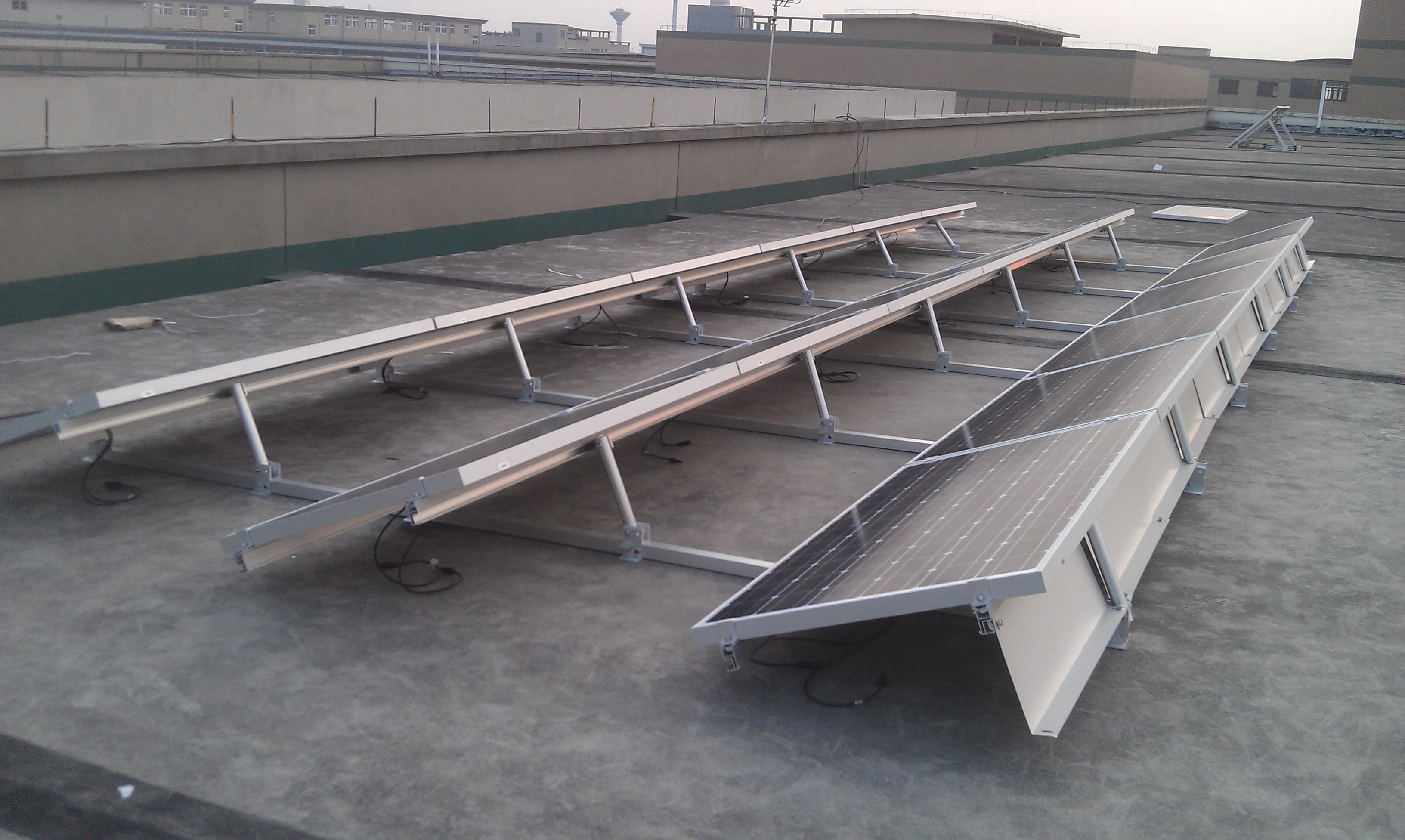 Solar Ballasted Flat Roof Mounting Structure Quick Installation Solar ...