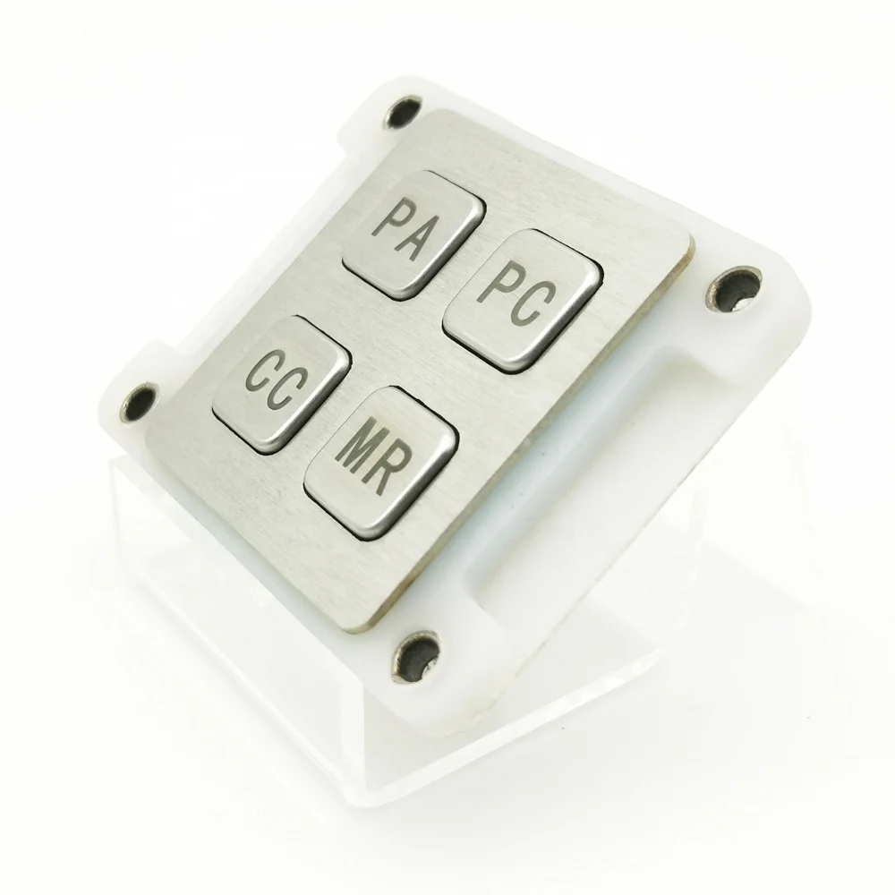 Mini 2x2 Matrix 4-Button Silicone Keypad IP65 Vending Machine Number Key for Kiosk Application