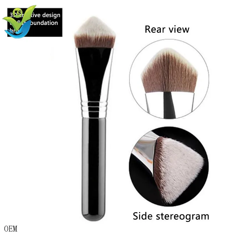 Top Selling Single Makeup Foundation Brush 3D 4D Slant Triangle Square Tapered Makeup Brushes