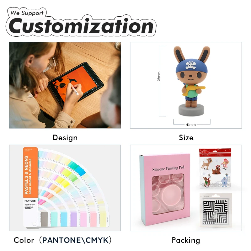 Free Shipping PVC Mini 3D Silicone Rubber Action Figure Stand Set Custom Sample Collectible Cartoon Doll Girls ODM Model Number