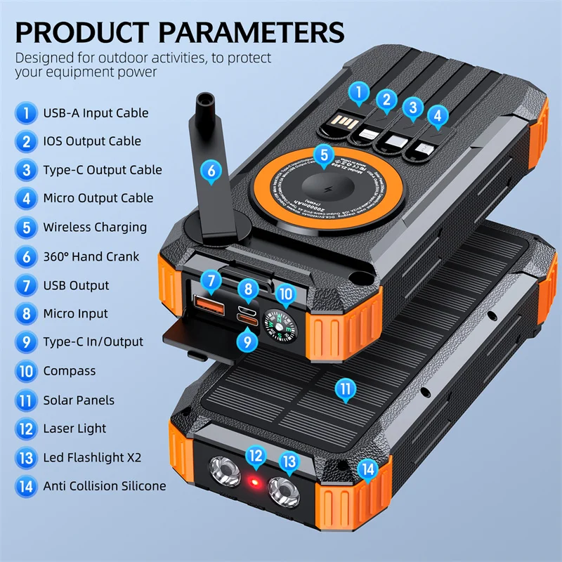 High-Lumen Camping Flashlight, Laser Light and SOS Beacon