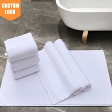 Wholesale 100% Cotton Hotel Bath Mat Modern Solid Design Water Absorbent Foot Towel for Bathroom Floor Mat for Luxury Hotel