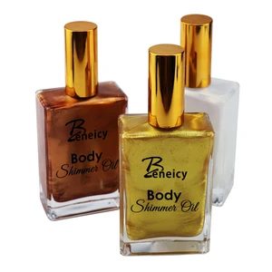 Organic Multicolored Body Glitter Moisturizing Shimmer Oil with Vitamin E & Jojoba Oil for Skin Care Scented Makeup