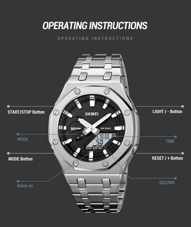 Skmei 2553 Steel Body Designer sports watch for Men