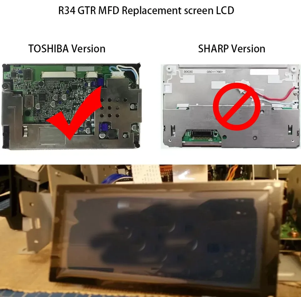 LCD Display Screen For R34 GT-R MFD Nissan Sharp S1 99~20