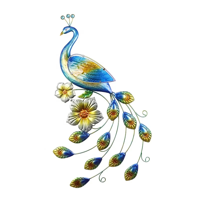 Peacock Metal Wall Art Home Hand Painting Wall For  Or Patio