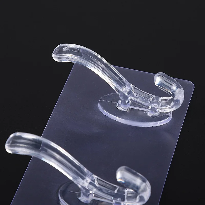 Transparent  manufacturers direct acrylic traceless door behind sticky hooks coat hook wall six hook details