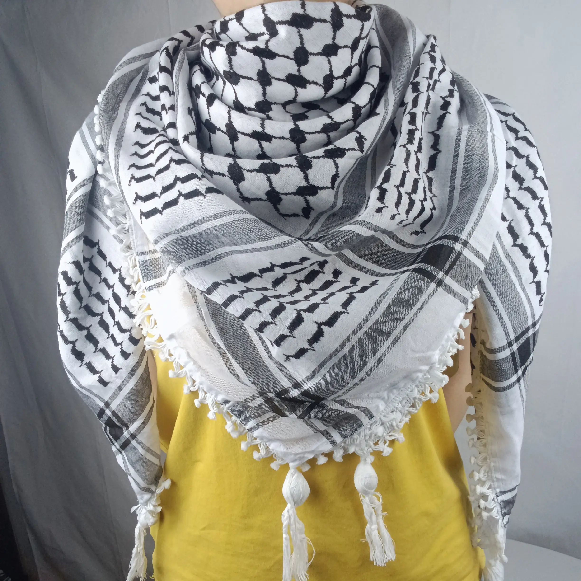 Palestine Scarf of Men Yashmagh Shemagh Black Arab Men Arafat