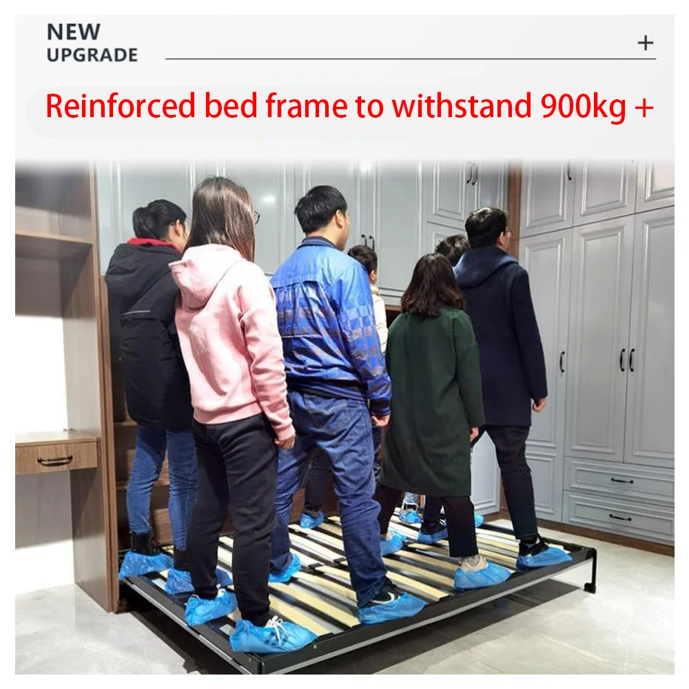 Factory Direct Wallbed Folding Horizontal Hidden Wall Bed With Sofa Storage Bed Oem Odm Service Queen Size Murphy Bed