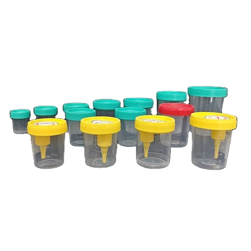 60/80/90/100/120/150ml sterile test pot collection collector specimen bottle container urine sample cup vacuum negative pressure