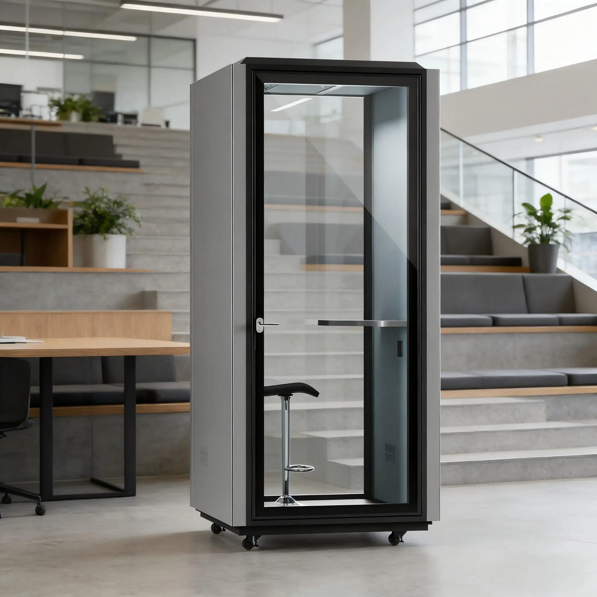 Prefab Industrial Acoustic Booth Movable Nap Pod Phone Unit 2 Person ...