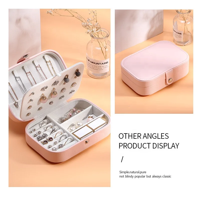 Custom Wholesale Earring Ring Luxury Display Necklace Jewelry Case Organizer Girls Travel PU Leather