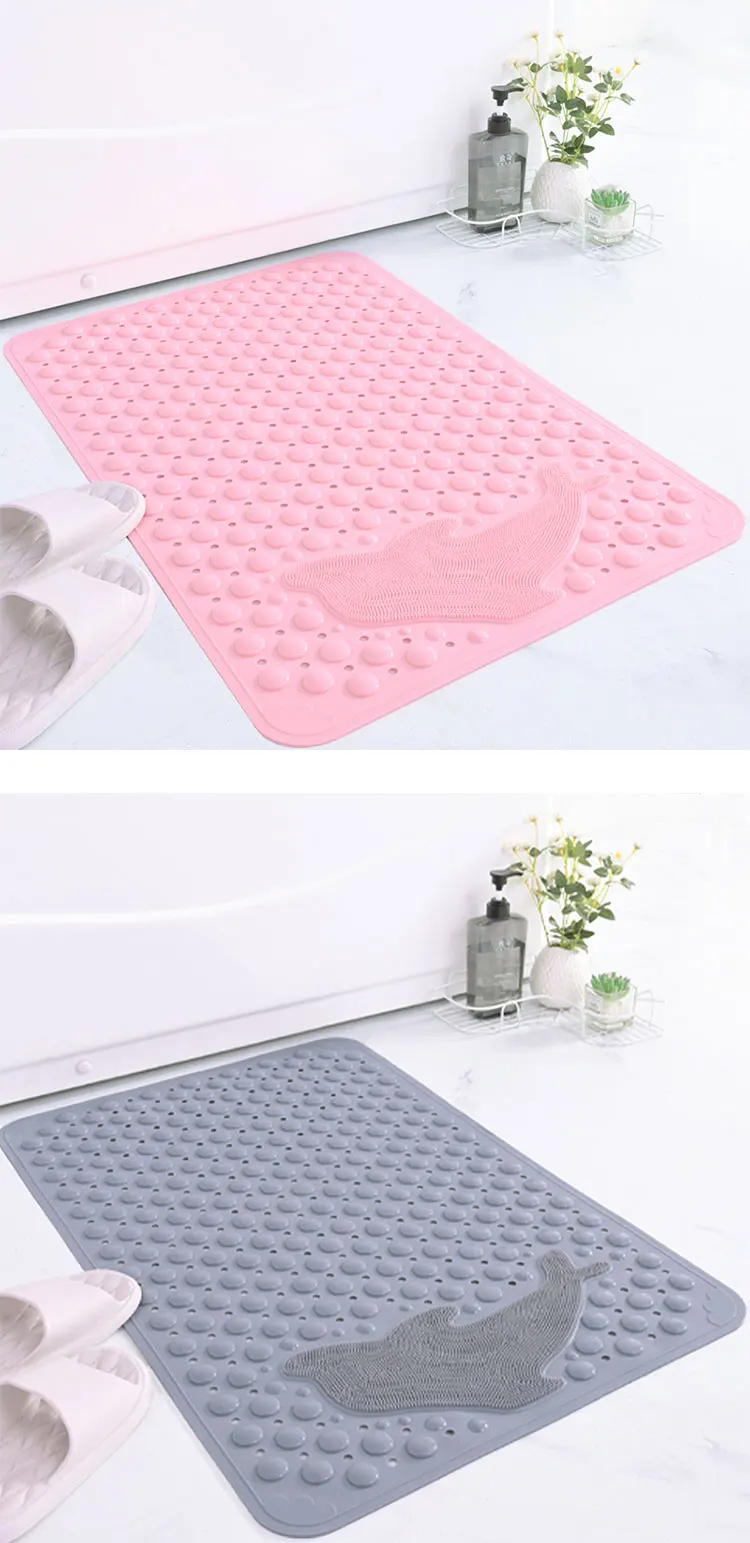 Custom Shape Thickened Absorbent Anti-slip Safety Bathtub Shower Mat Non Slip Bathmat Strong Suction Bath Mats supplier