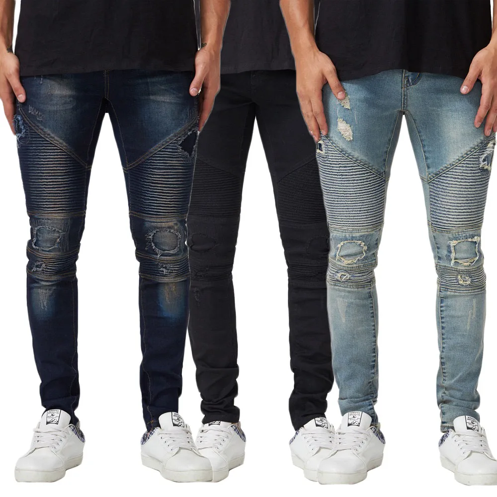 skinny biker denim jeans