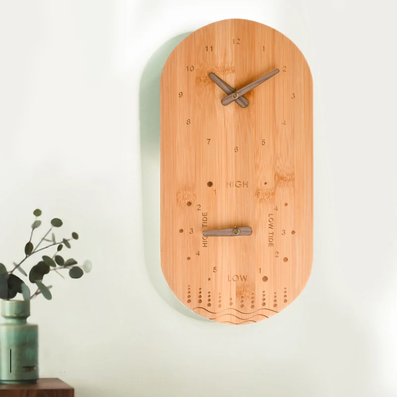 Wholesale Large Minimalist Modern Design Digital Decorative Wooden Bird Sound Tide Wall Clock for Living Room