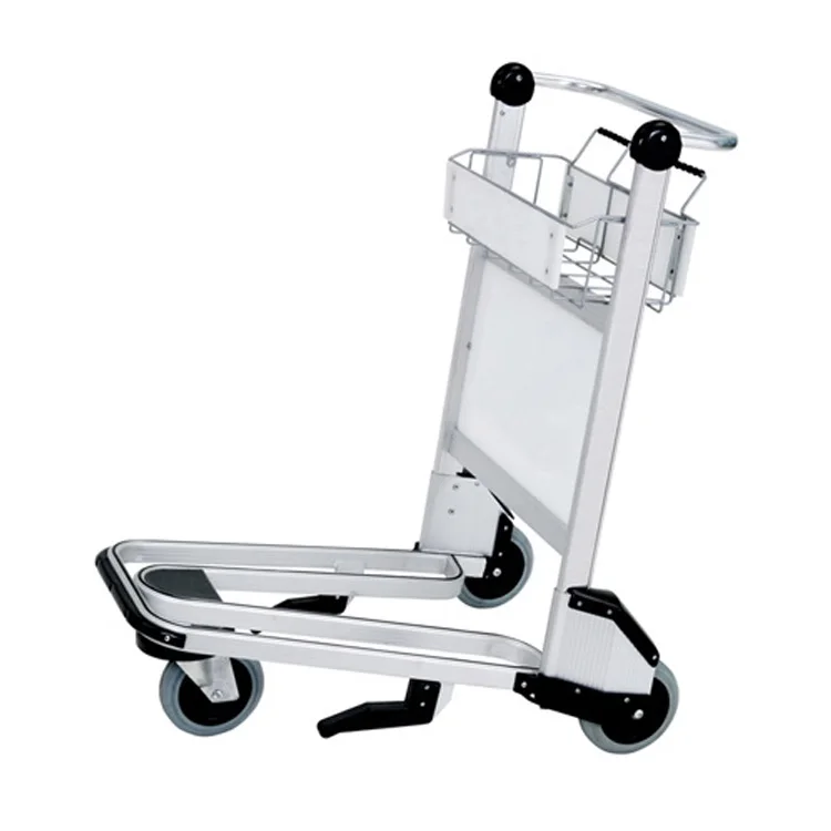 Aluminum Alloy Airport Luggage Trolley With Hand Brake