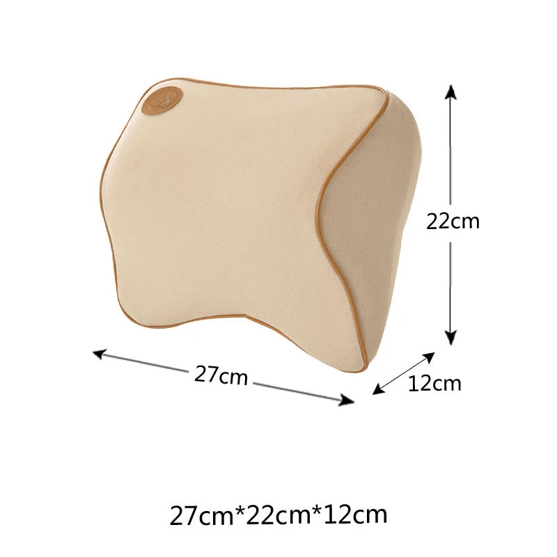 Cuscino per il collo dell'auto in Memory Foam/cuscino per sedia da ufficio rotondo cervicale automatico in vera pelle supporto per poggiatesta supporto per cuscino nero  34