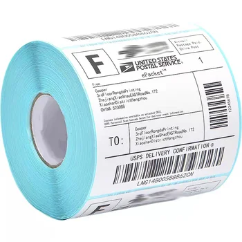 Barcode Blank Custom Waybill Private Packaging Direct Shipping Thermal Sticker Label Printer Paper Roll