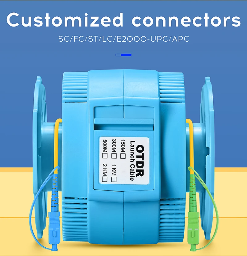 COMPTYCO AUA-20 SC/FC/ST/LC-UPC/APC OTDR Test extension line Customized length/Type/Connector SM MM OTDR Launch Cable Box factory