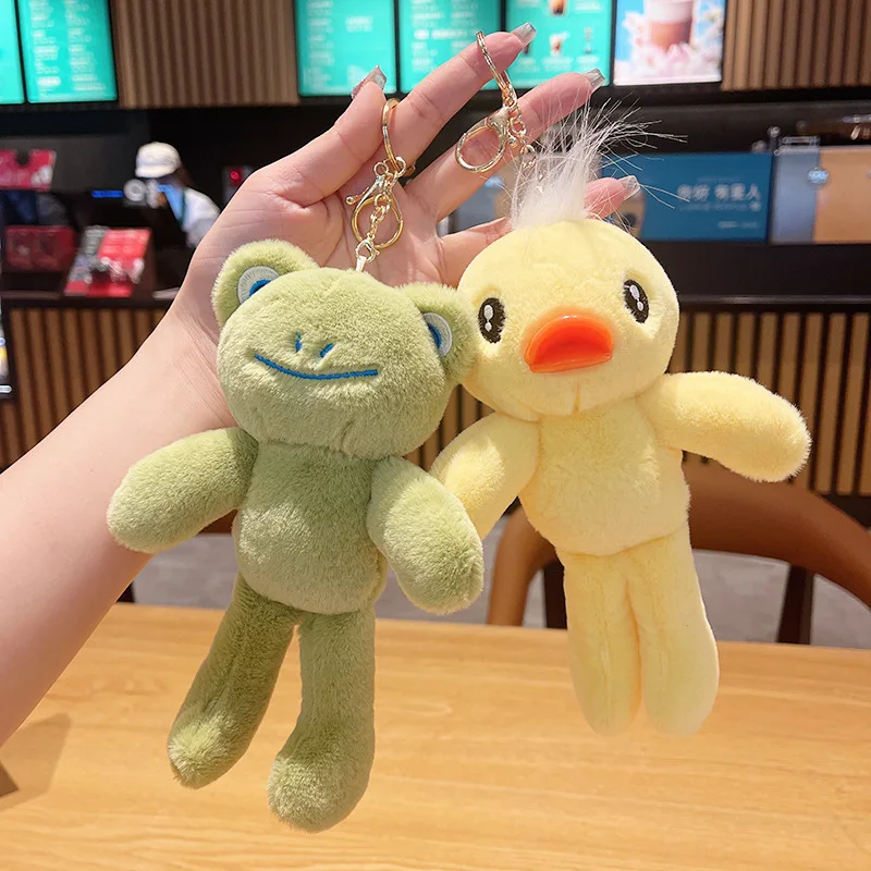 Cute Plush Frog Toys Keyring Plush Keychain Stuffed Toys Hanging On