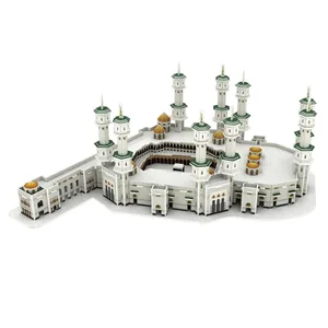EPT World Famous Architecture the Great Mosque of Mecca Masjid Al-Haram 3D Paper Puzzle Home Decor DIY Assemble Paper Model Toy