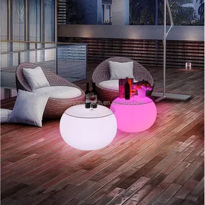 Modern Luxury Furniture Wedding Decorative Table Color-Changing Round Plastic Coffee Table