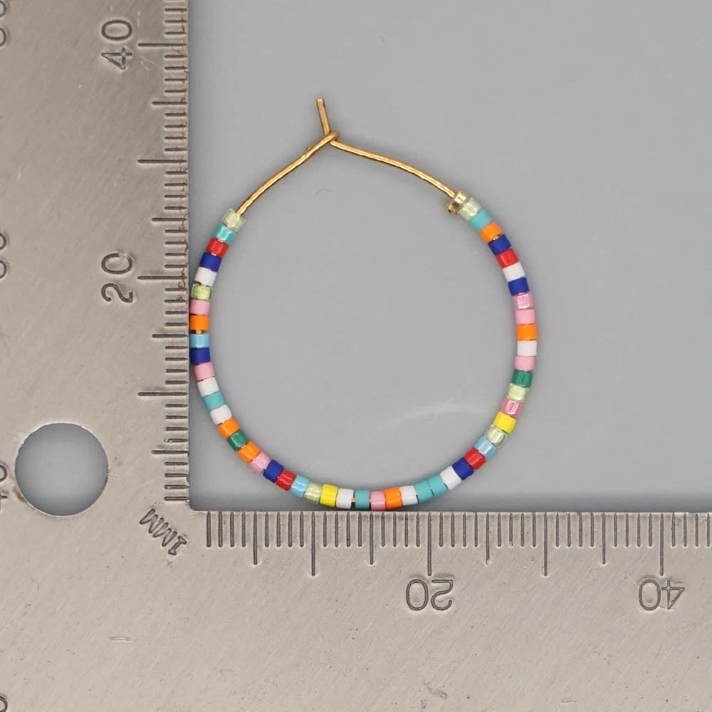 Go2Boho Native Ethnic Style Hoop Earrings for Women Miyuki Seed Bead Statement Jewelry Simple Brincos Fall Winter Earring Gift