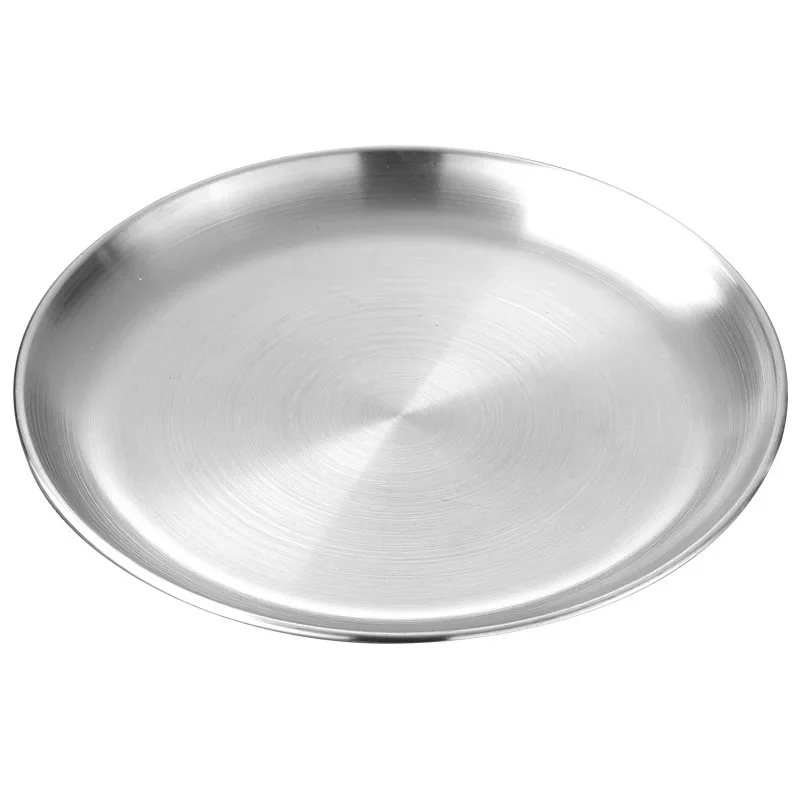 Korean Barbecue Disc Stainless Steel Dinner Plate Retro Golden Dish ...