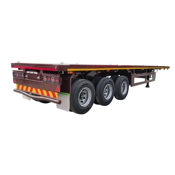 2/3/4 Axlecontainer 40ft Flatbed Trailer Heavry Cargo Flat Bed Semi ...