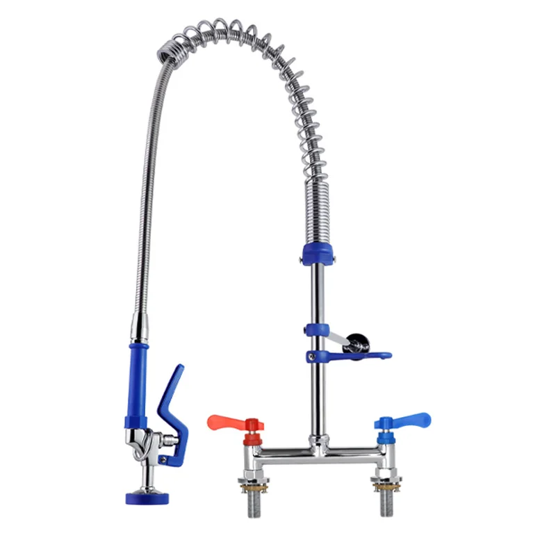 2025 Modern Contemporary Ceramic Kitchen Faucet Dual Commercial Sink Taps Featuring Hot Cold Water Pull Spring Design Brushed manufacture