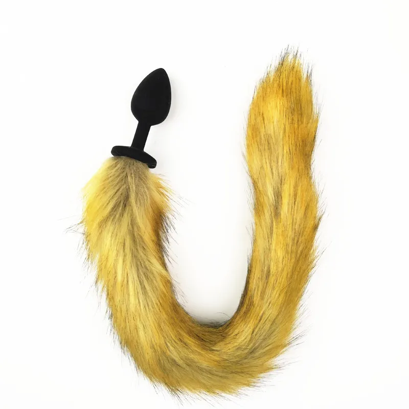 Silicone Anal Butt Plug with Foxy Tail Cosplay Anal Stimulator Adult Sex Toys for Women Fun Sex Games Role Play Anal Training