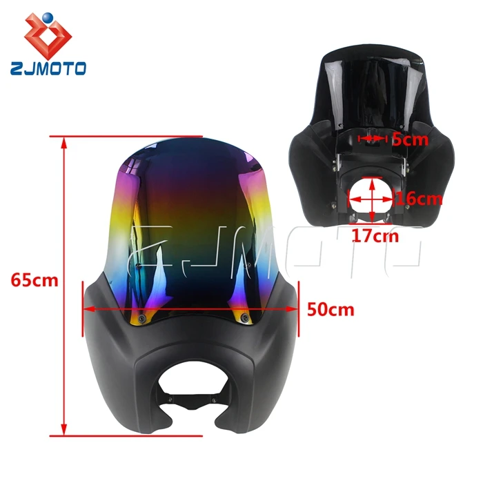 Передняя обтекатель T-sport с комплектом лобового стекла 15 дюймов, маска для мотоциклетной фары, чехол для Harley Dyna FXR FXD FXDB 1987-2017