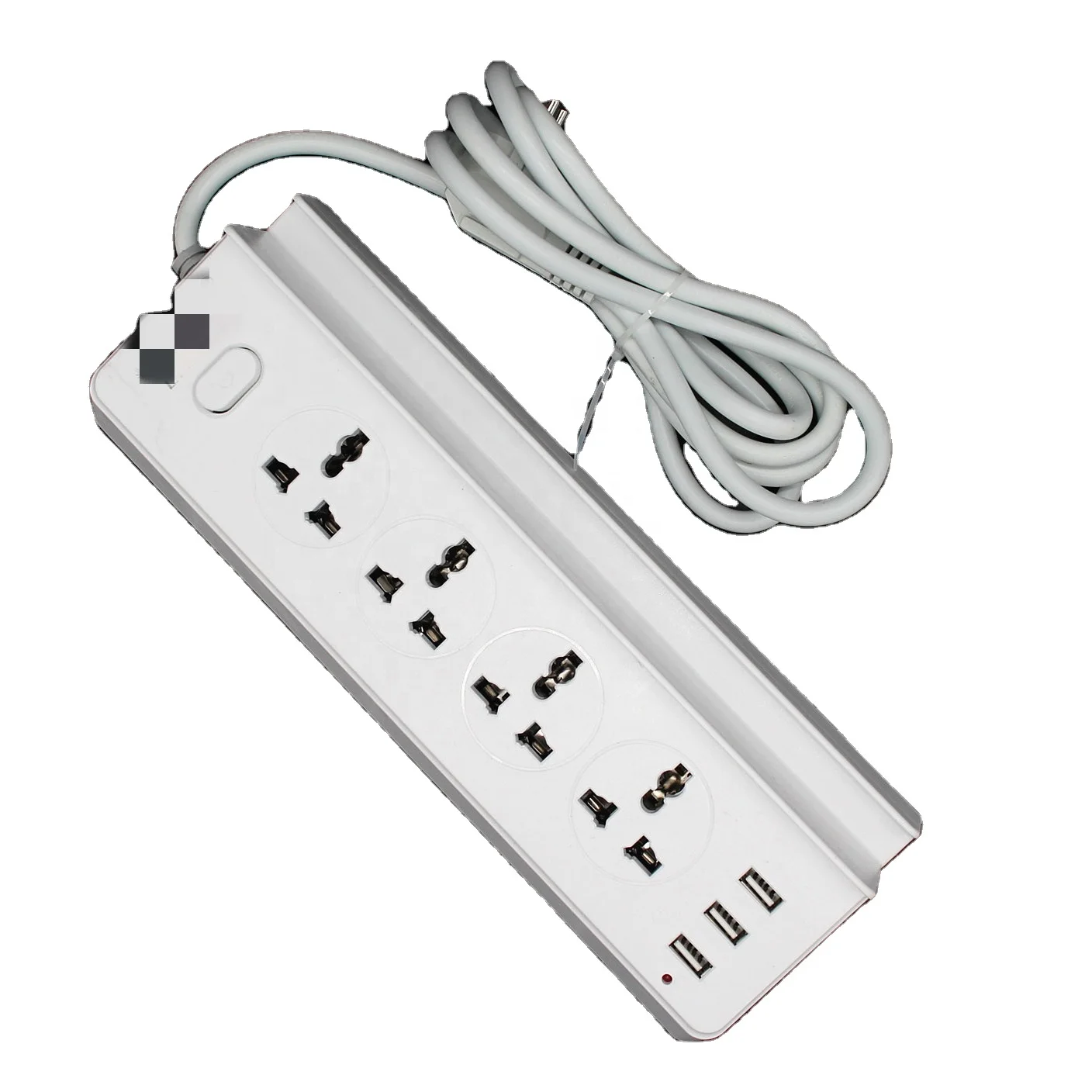 Surge Protection 3 USB US Plug Durable Plastic Multi Plug Sockets
