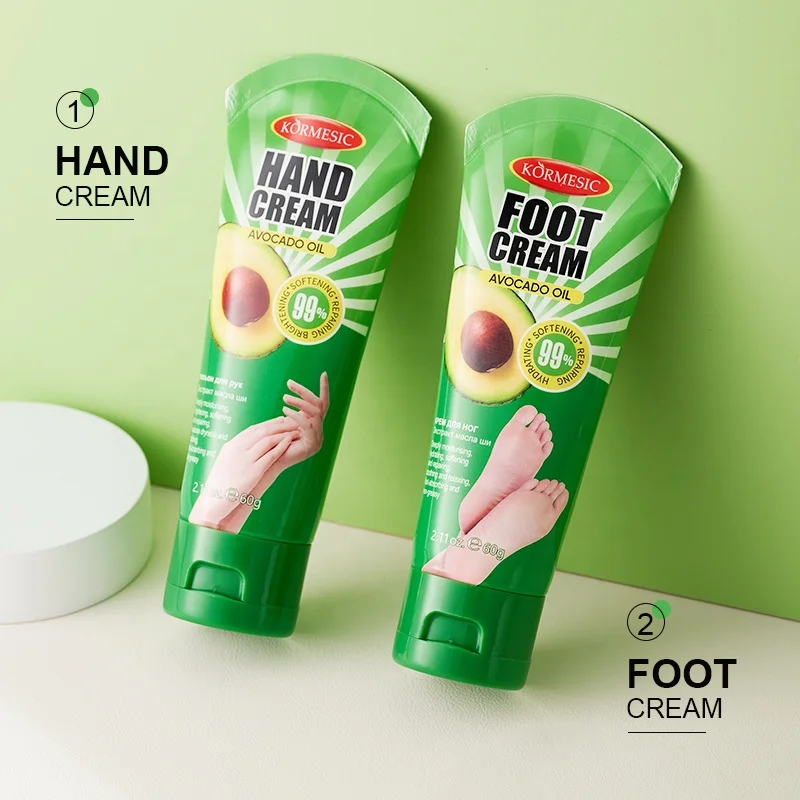 KORMESIC OEM/ODM Private Label Natural Plant Extract Avocado Foot Cream  Nourishing Moisturizing Hand Cream