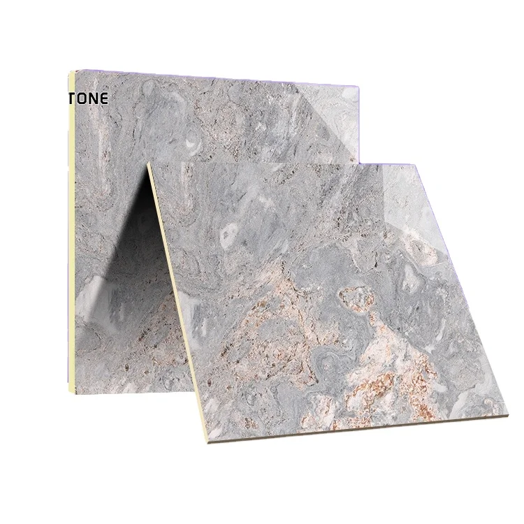 ubin Marmer Komposit Eksterior Berlapis Dinding Berukuran 20×20 cm dengan Warna Abu-abu Susu